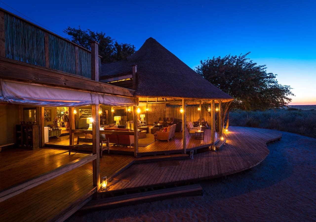 Kalahari plains camp main camp sunset views 1280
