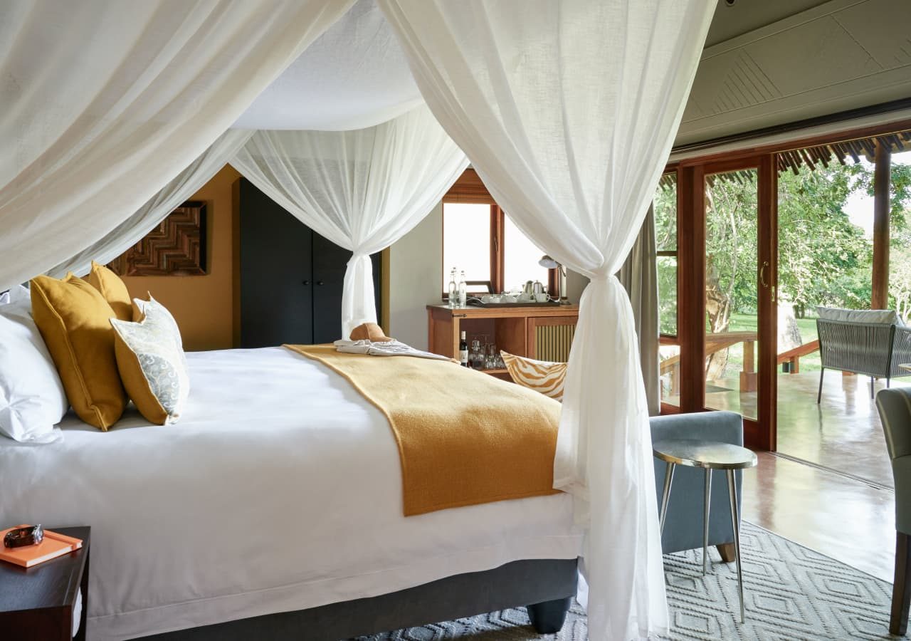 Sanctuary chobe chilwero guest bedroom suite with a private verandah 1280