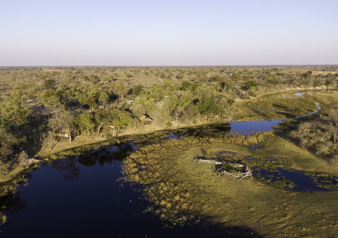 Savuti camp aerial view of the camp 1280