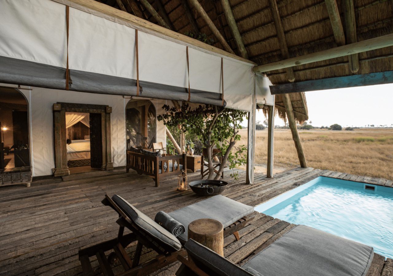 Selinda camp wrap around deck and private pool 1280