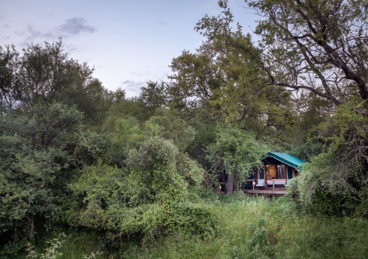 Mashatu tent camp tent exterior and landscape 1280