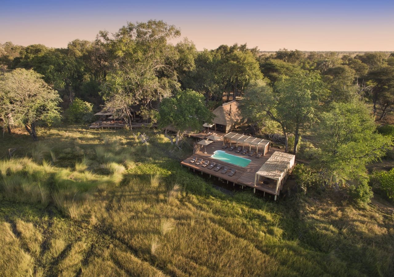 Nxabega okavango tented camp pool view 1280