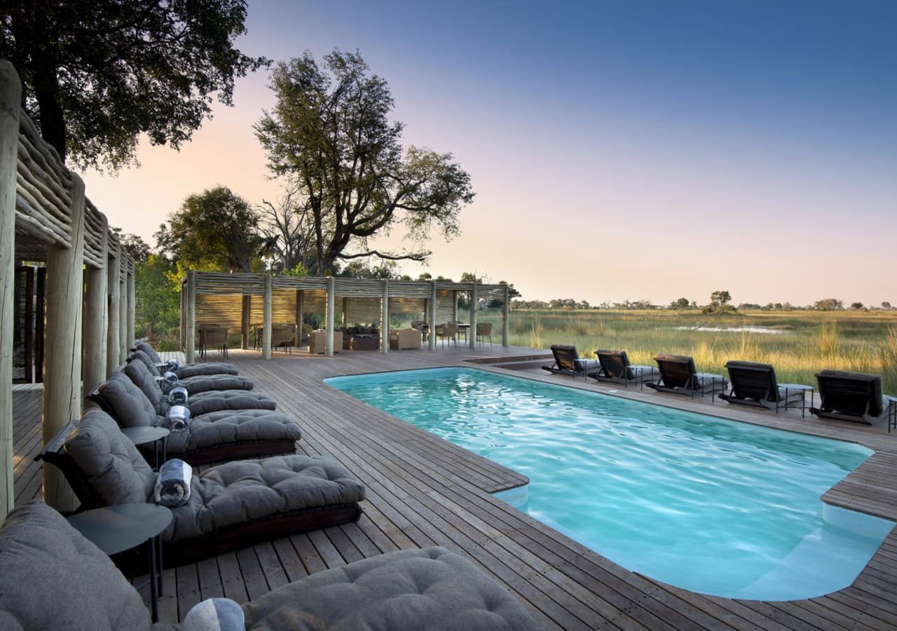 Nxabega okavango tented camp pool views 1280