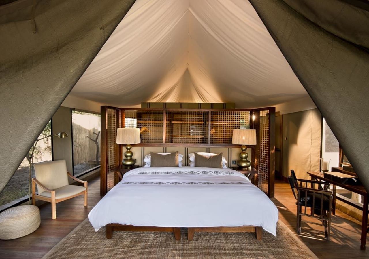 Nxabega okavango tented camp tented suite interior 1280