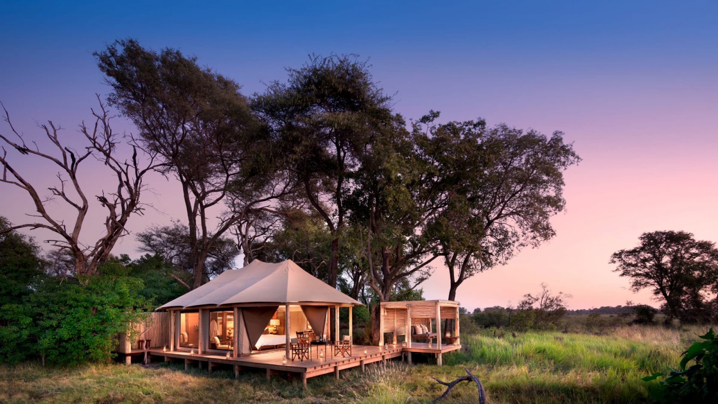 Nxabega okavango tented camp guest tent exterior 2400