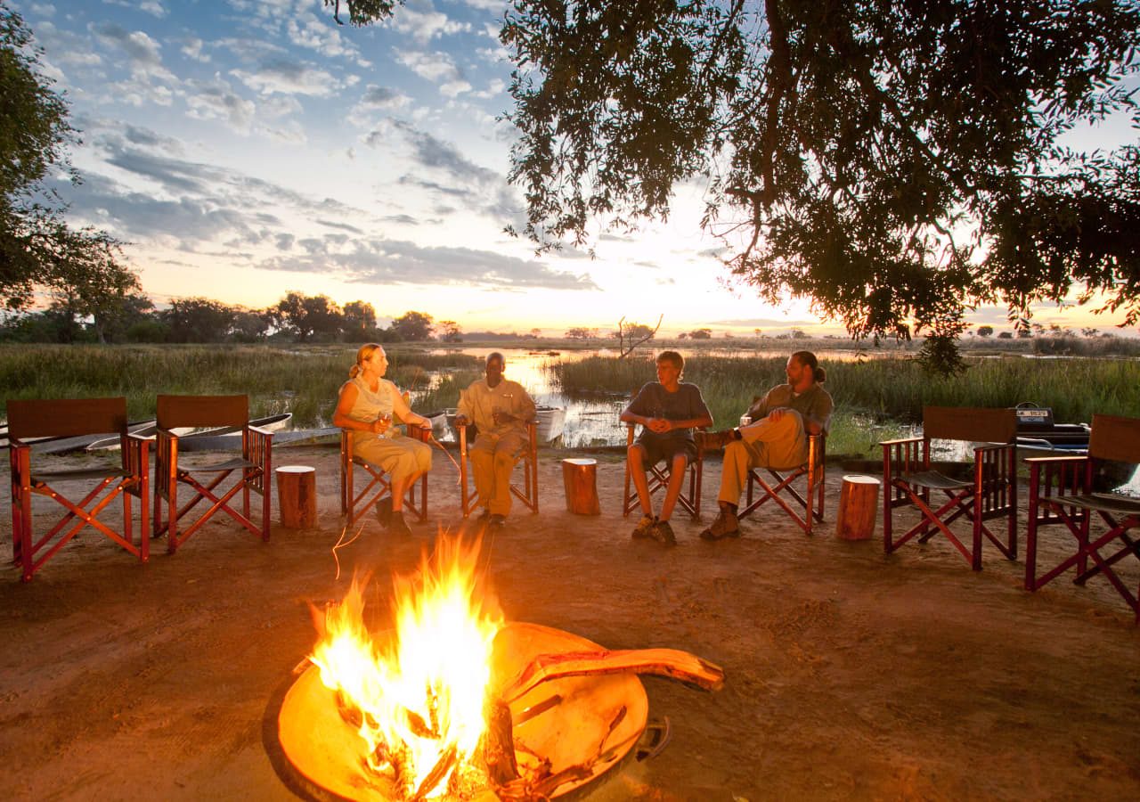 Pom pom camp boma with okavango delta setting 1280