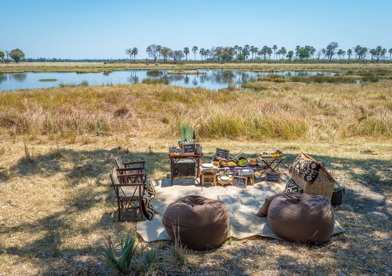 Qorokwe camp picnic by the okavango delta 1280