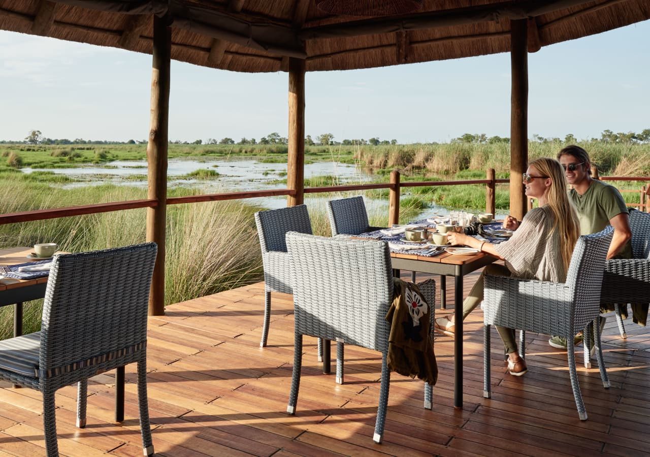 Sanctuary baines camp breakfast on the verandah 1280