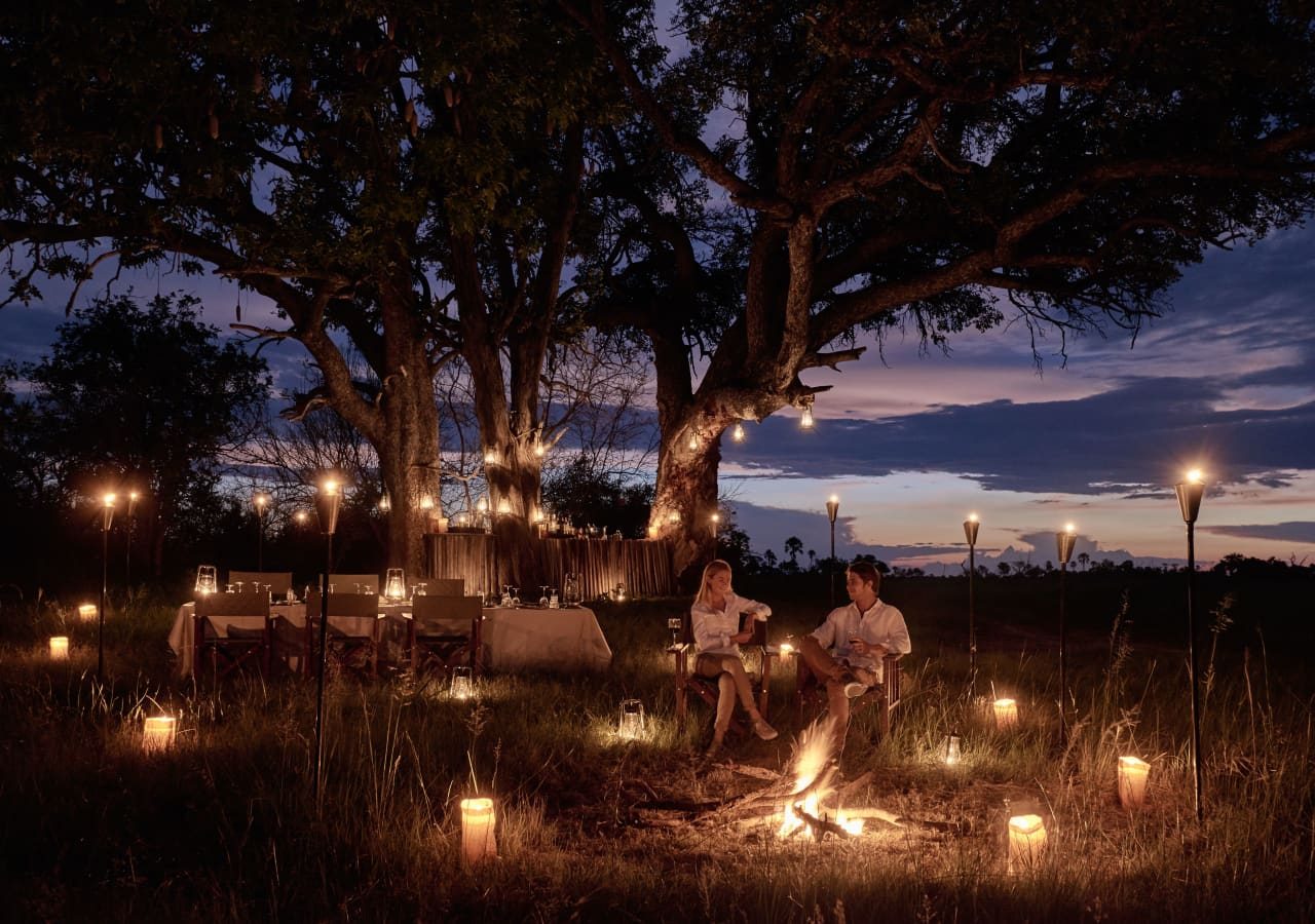 Sanctuary baines camp evening by the firepit 1280