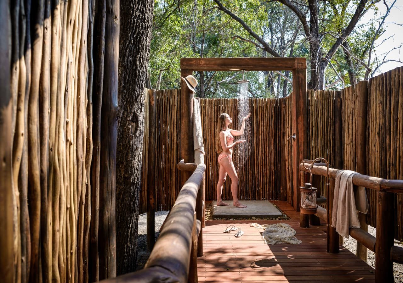 Sanctuary chiefs camp private outdoor shower 1280