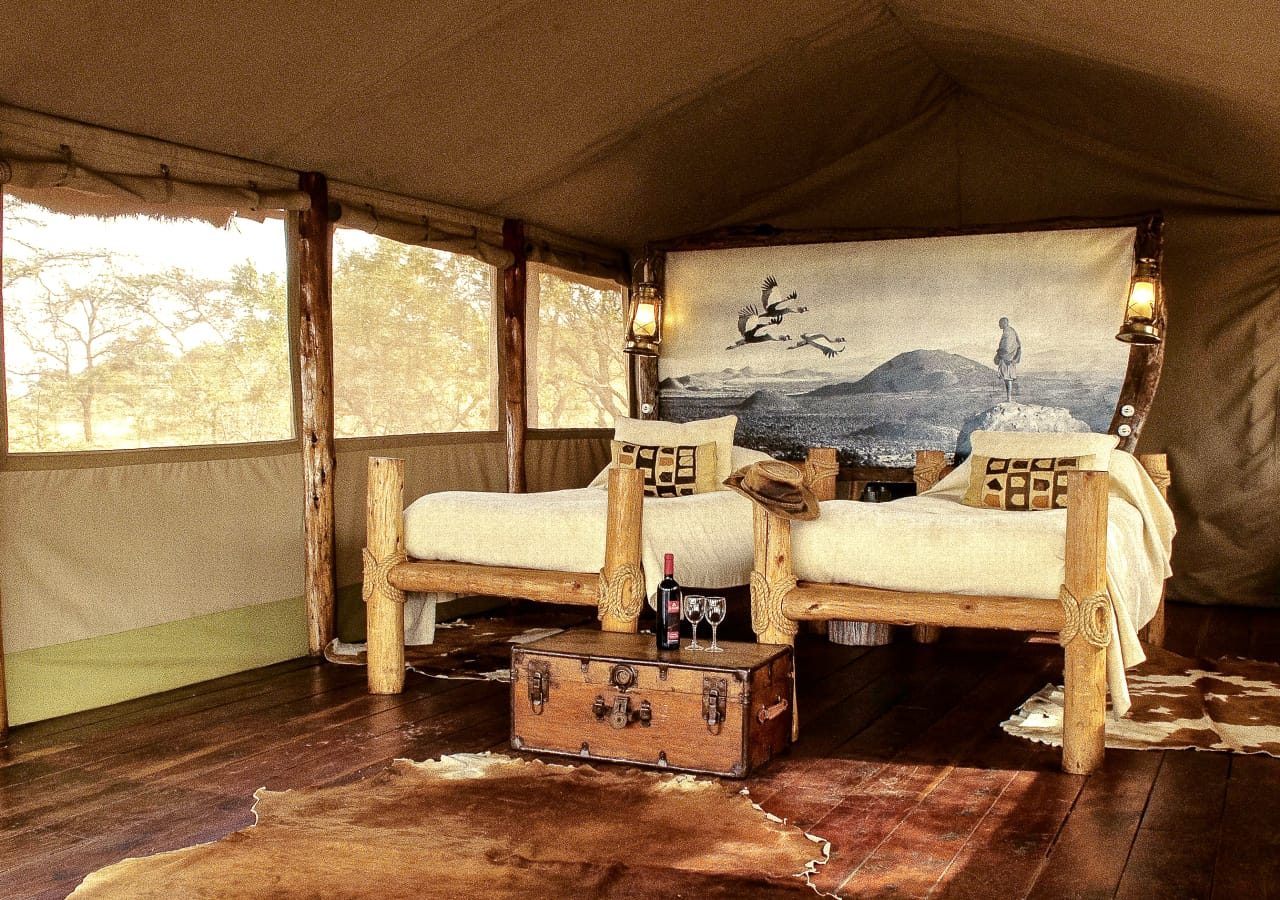 Campi ya kanzi tented twin bedroom 1280