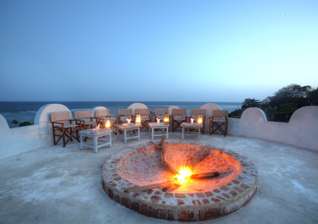 Msambweni beach house and private villas evening by the firepit 1280