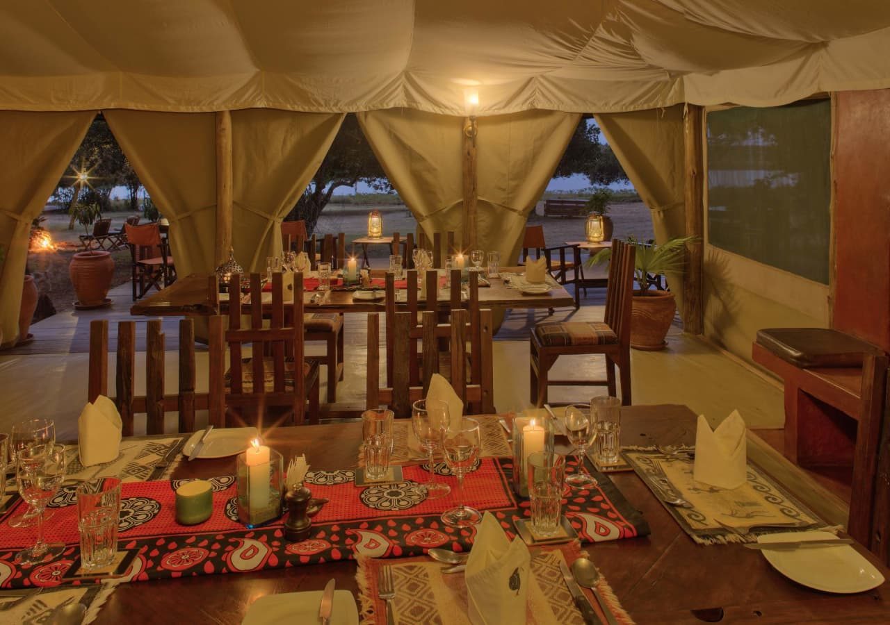 Kicheche laikipia camp dining tent interior 1280