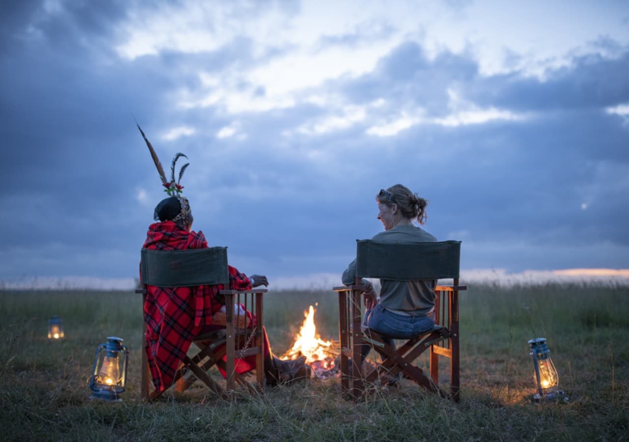 Loisaba starbeds relaxing by the campfire 1280