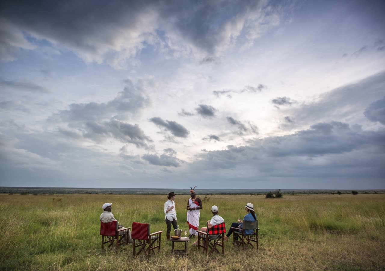 Loisaba tented camp sundowner drinks 1280