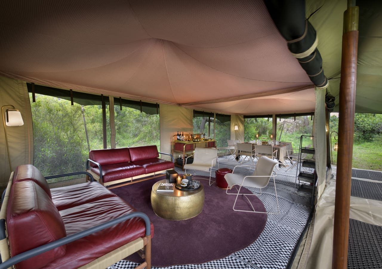 Angama safari camp guest lounge area 1280