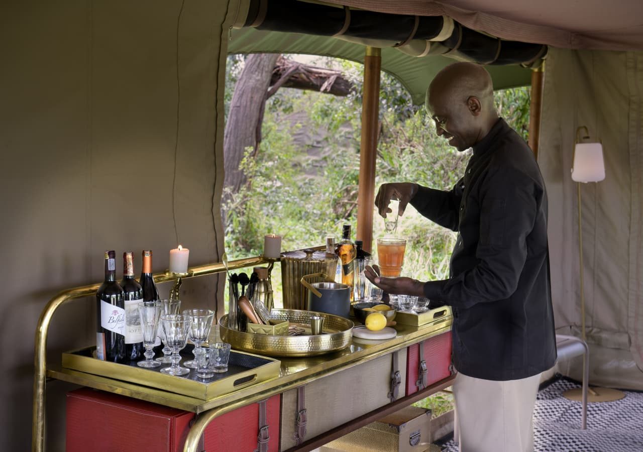 Angama safari camp personalised guest bar service 1280