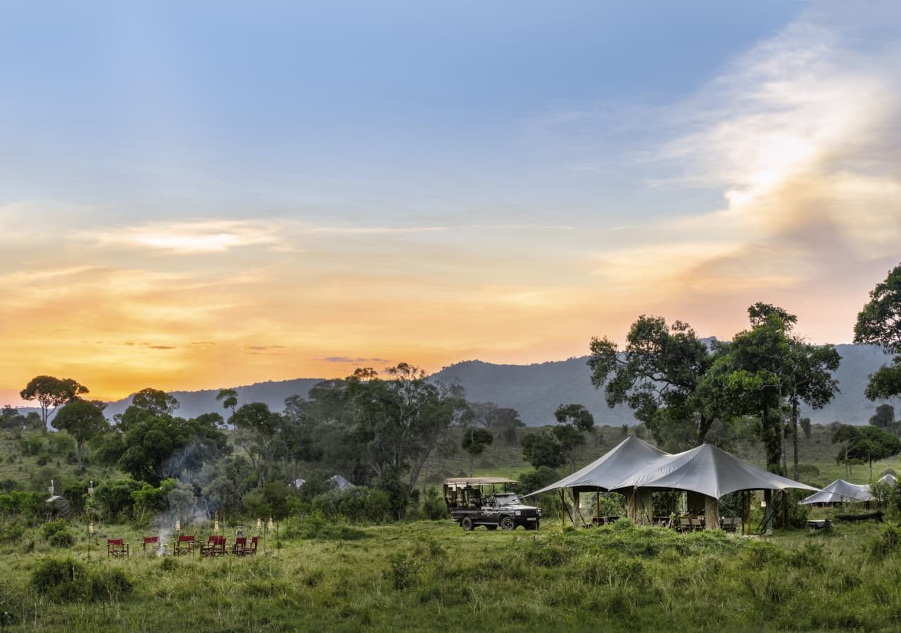 Angama safari camp safari camp at dusk 1280