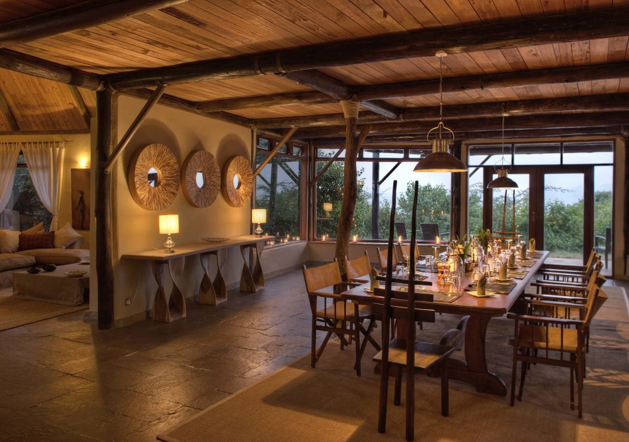 Cottars bush villa private villa dining area 1280