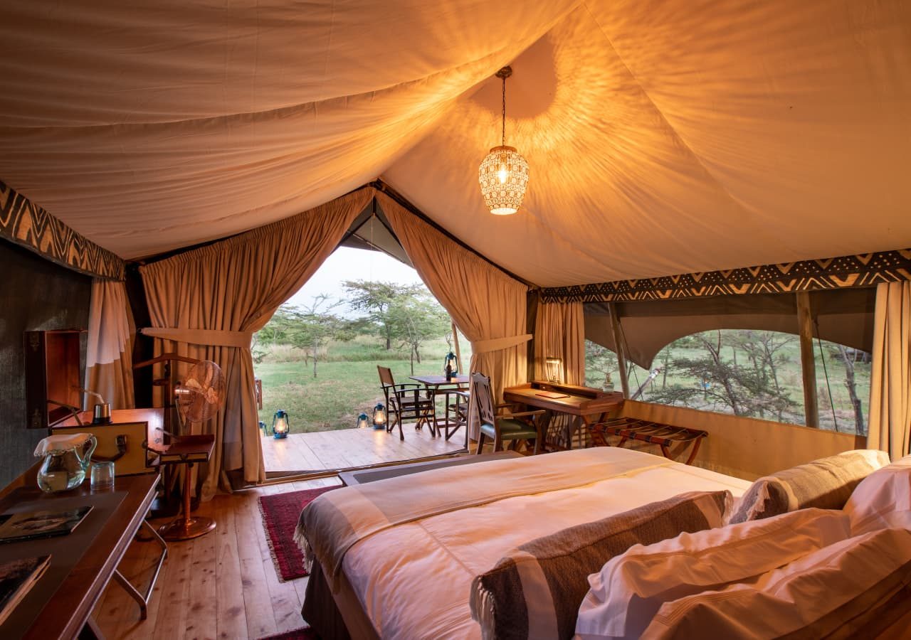 Mara expedition camp tented guest bedroom 1280