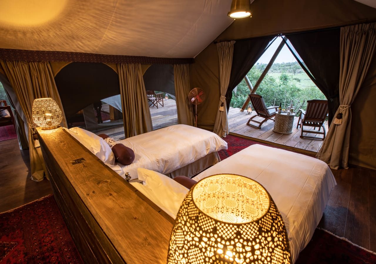 Mara nyika guest tented bedroom 1280