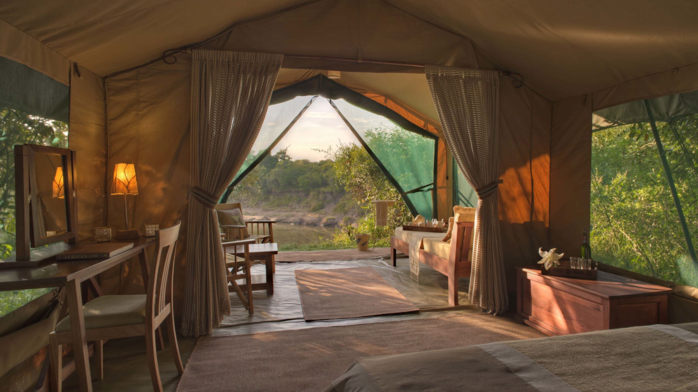 Rekero camp luxury guest tent view 2400