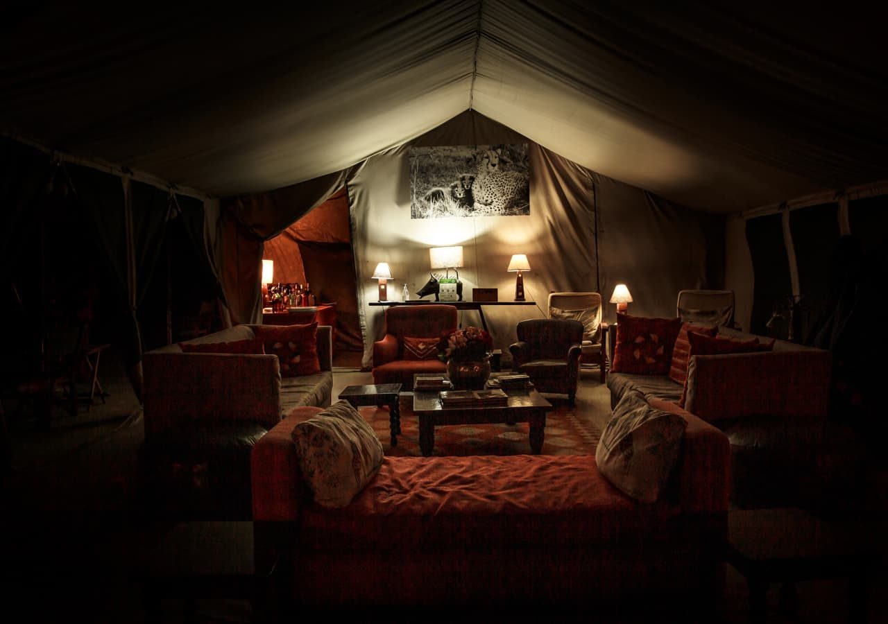 Nairobi tented camp evening in the tented lounge 1280