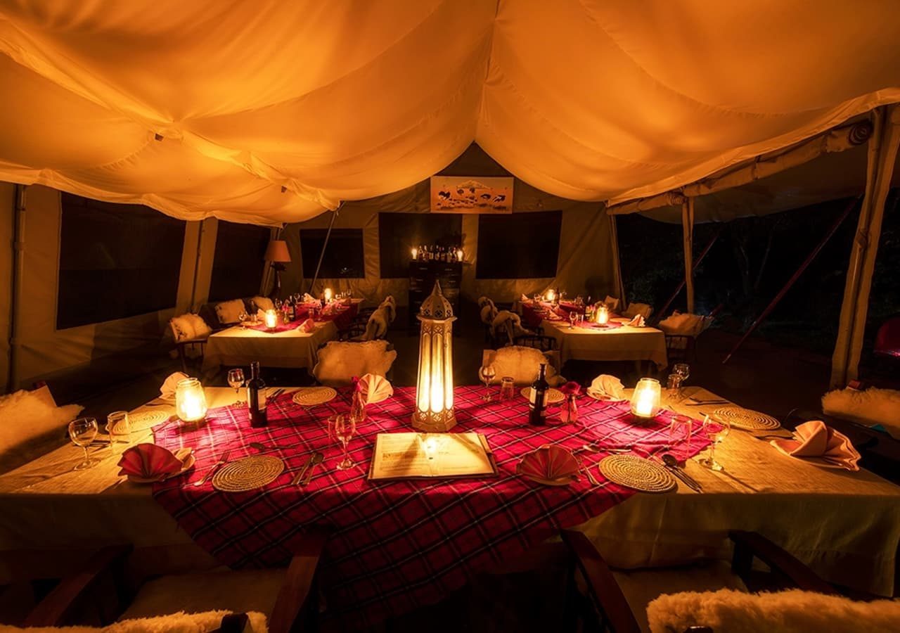 Nairobi tented camp main dining area 1280