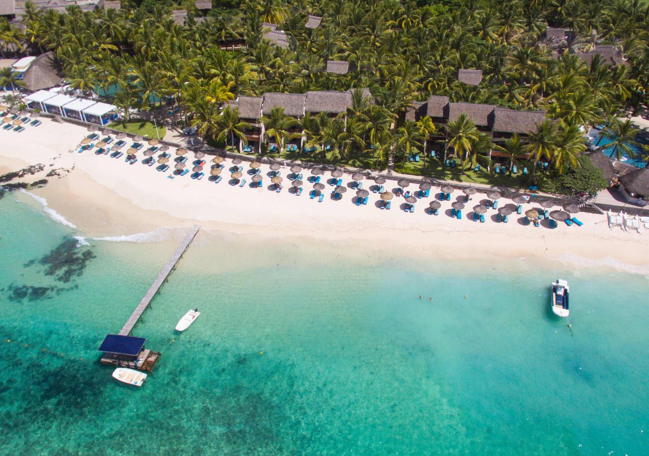 Constance belle mare plage aerial view of the resort 1280