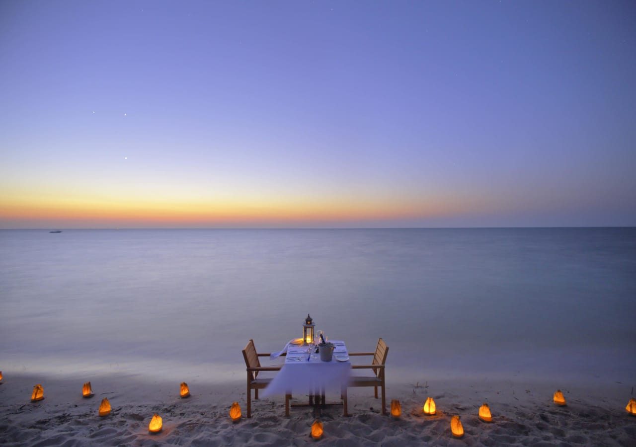 Azura benguerra island private beach dinner 1280