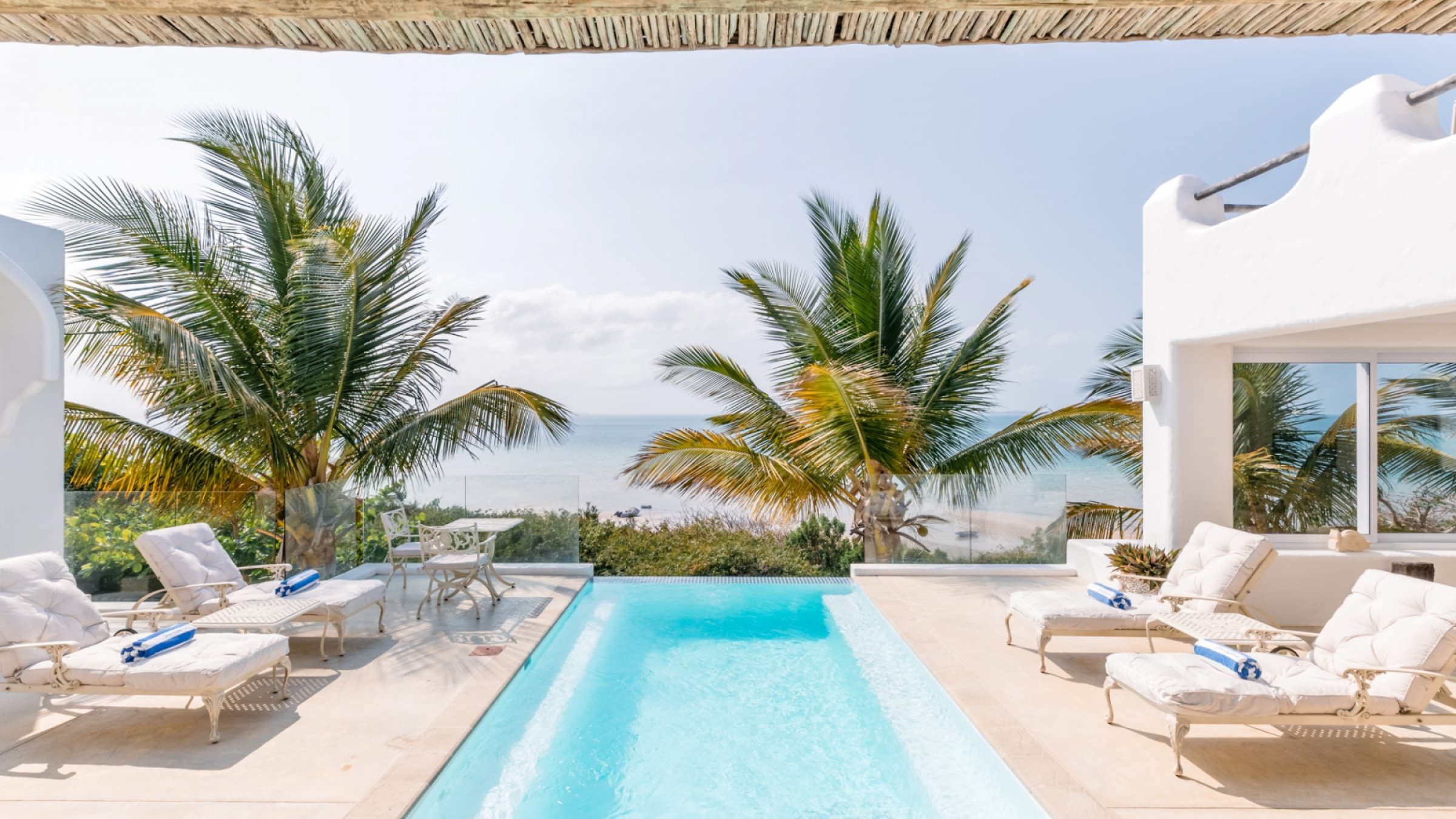 Santorini mozambique outdoor living area with pool 2400