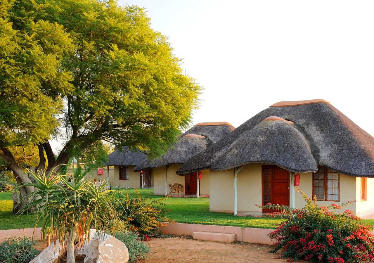 Frans indongo lodge exterior view of the bungalows 1280