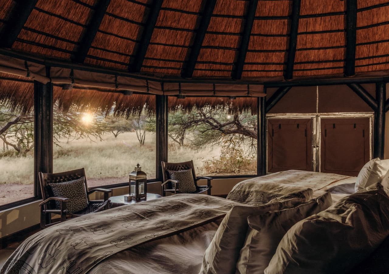 Okonjima luxury bush camp view from the bedroom 1280