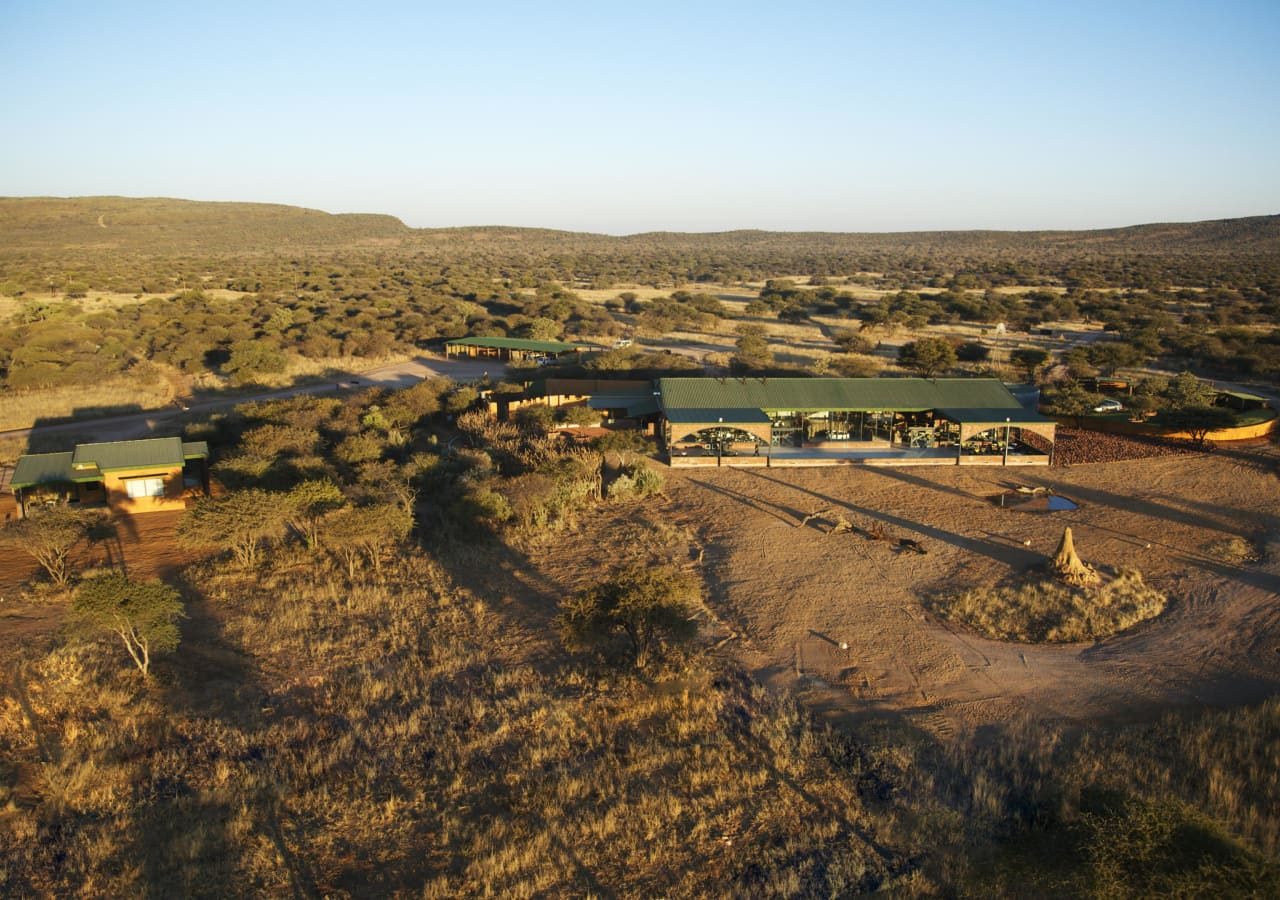 Okonjima plains camp aerial view of the camp 1280