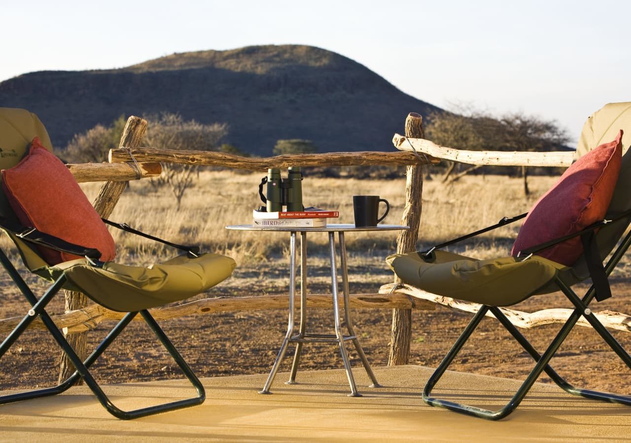 Okonjima plains camp relax on the deck 1280