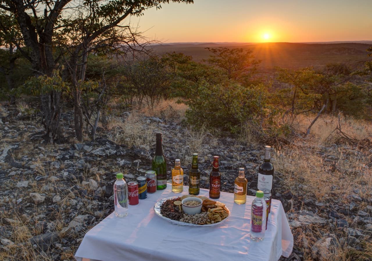 Eagle tented lodge sundowner in the bush 1280