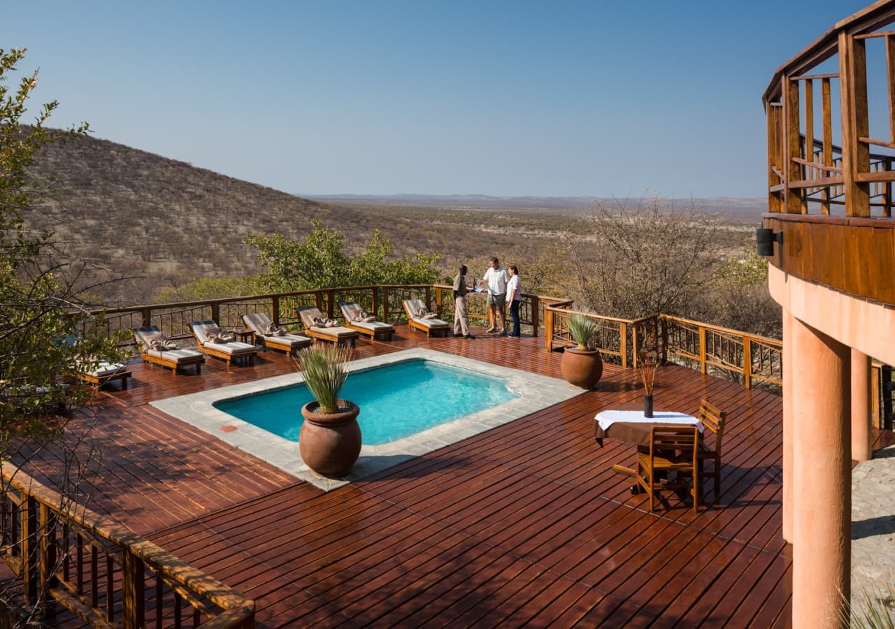 Etosha mountain lodge swimming pool and sun deck 1280