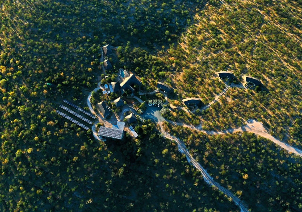 Etosha safarihoek lodge aerial view of the lodge 1280