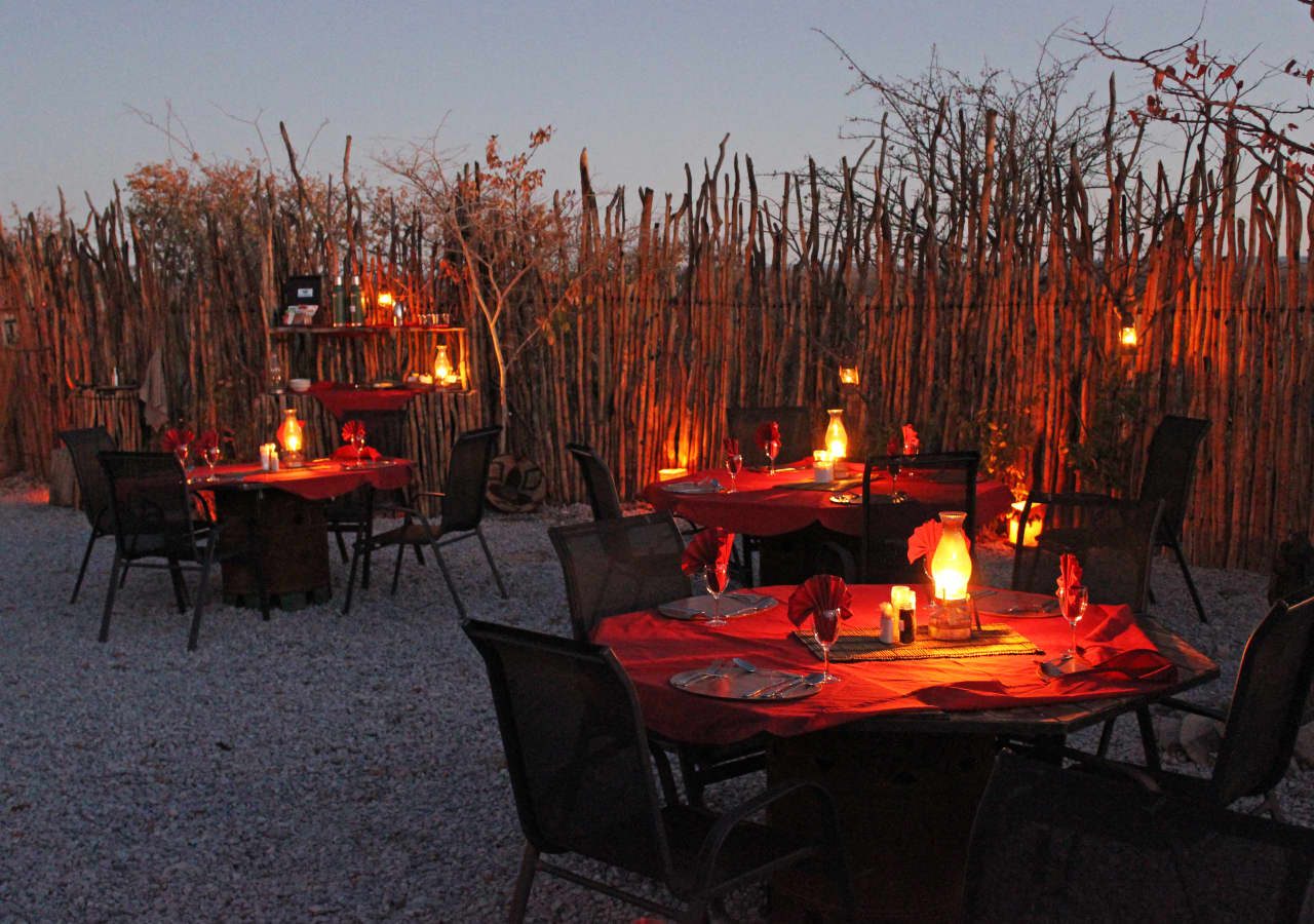 Etosha village boma dinner setup 1280