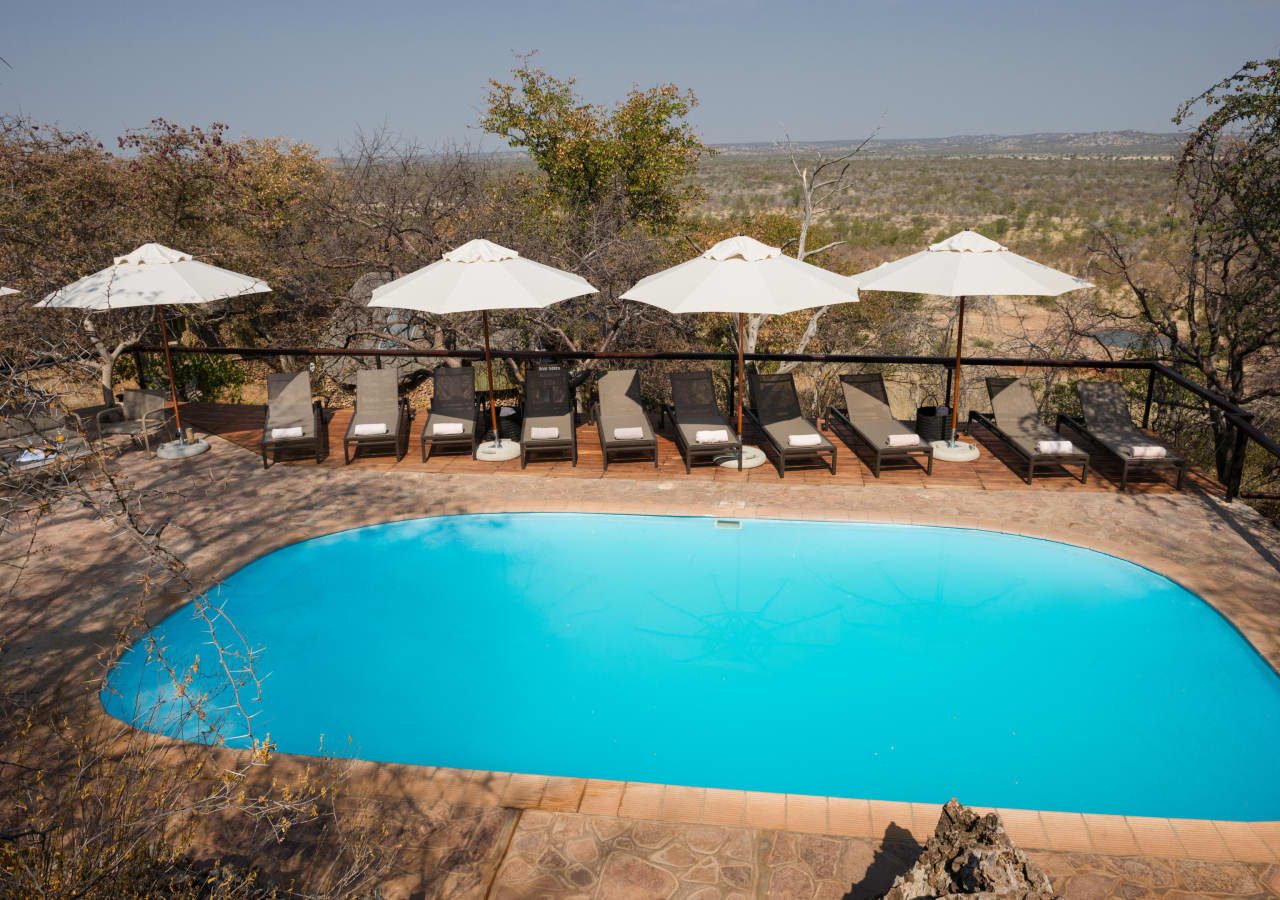 Ongava lodge swimming pool and lounge area 1280