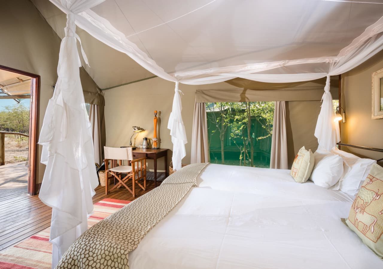 Ongava tented camp tented bedroom 1280