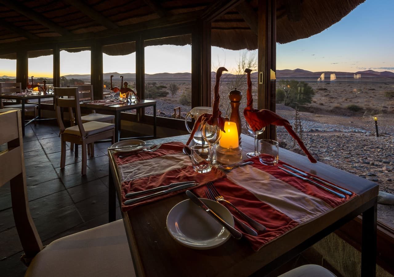 Kulala desert lodge indoor dining area 1280