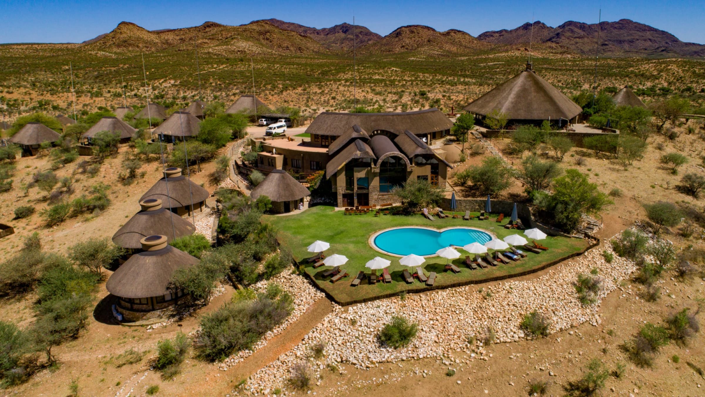 Gocheganas aerial view of the lodge 2400