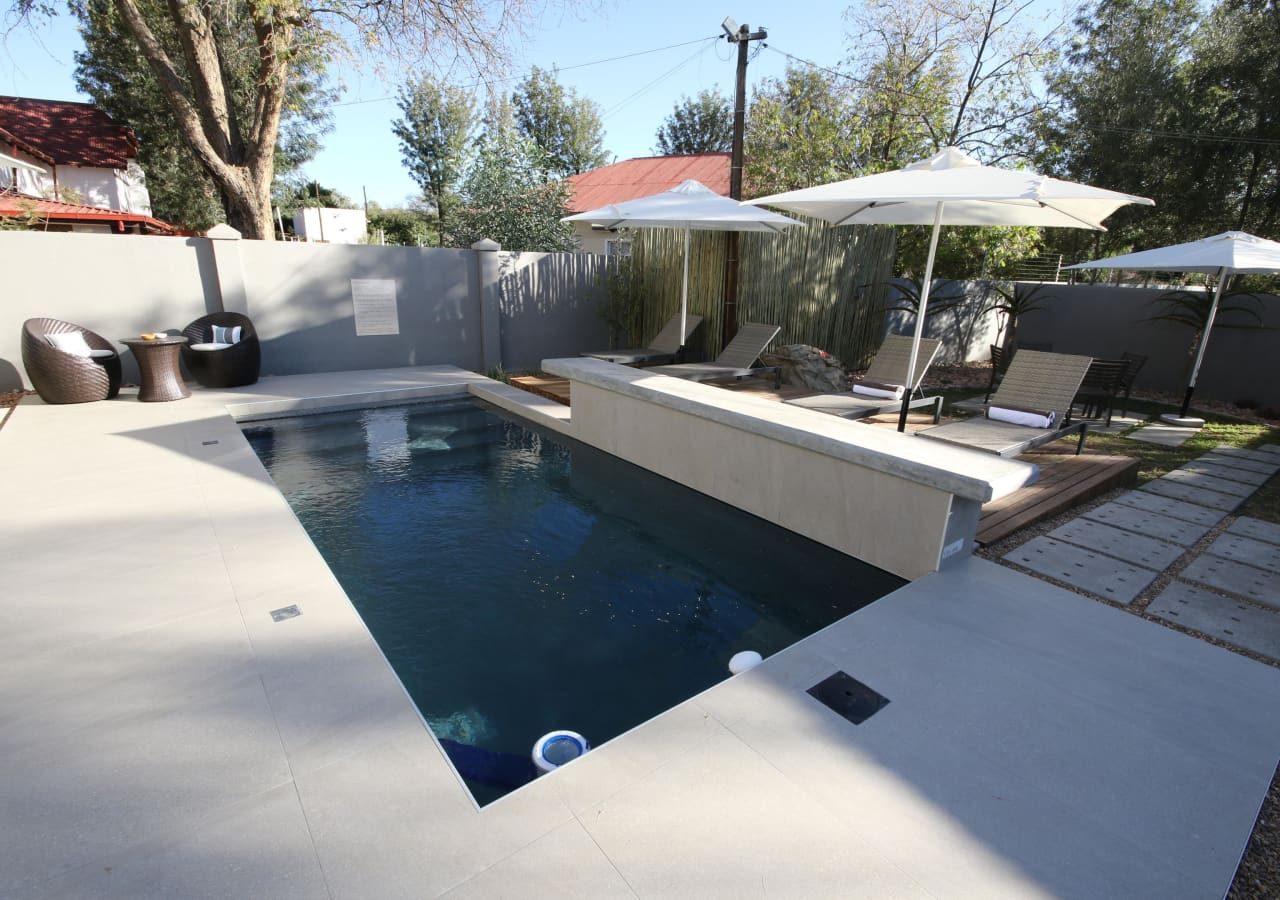 The elegant guest house pool area 1280