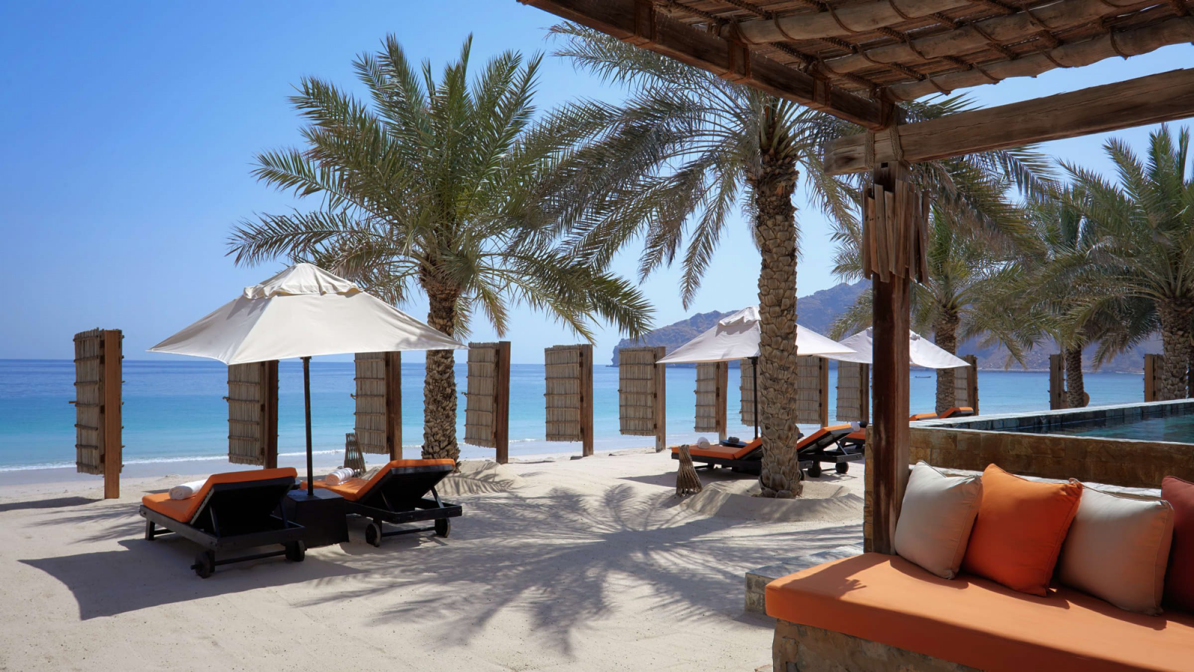 Six senses zighy bay beach front lounge area 2400