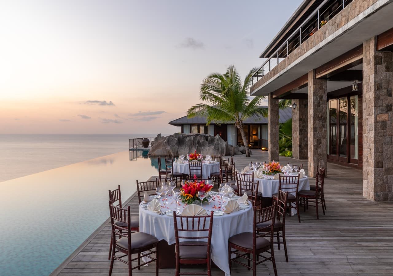 The four seasons seychelles sunset dining on the deck 1280