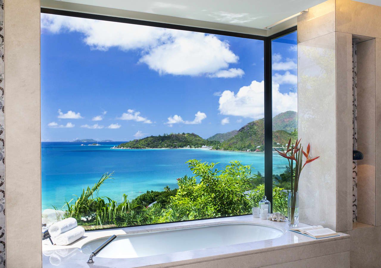 Raffles praslin seychelles ocean view villa bathtub 1280