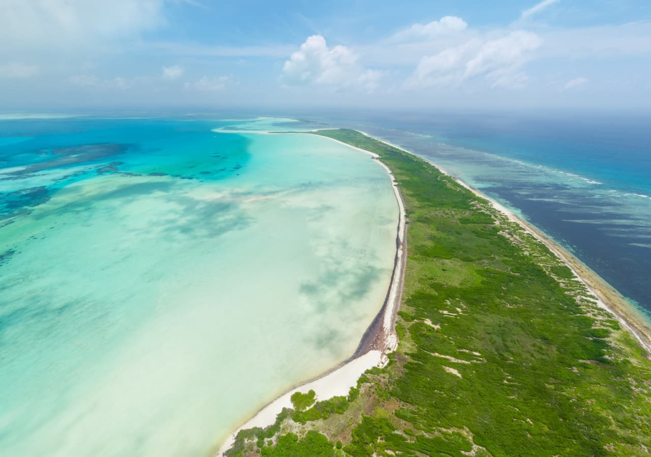 Cosmoledo atoll aerial view of the island 1280