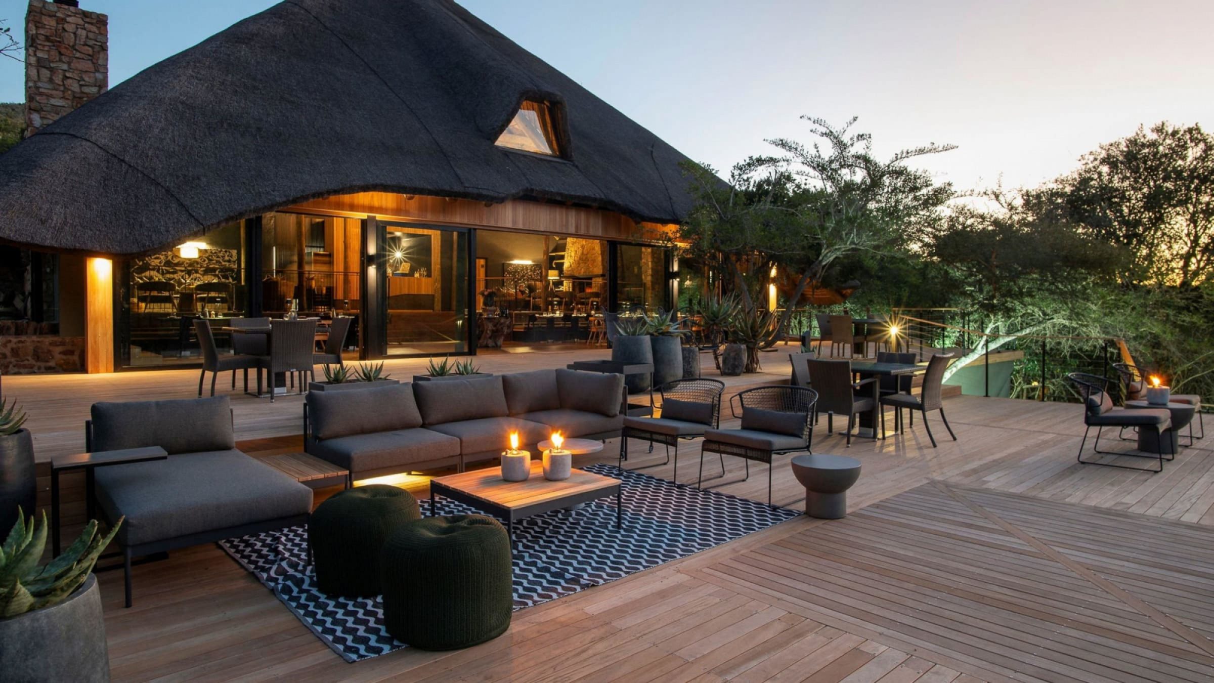 Bayethe tented lodge shamwari private game reserve terrace and lounge area 2400