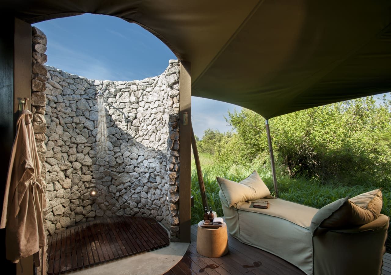 Ngala tented camp outdoor shower 1280